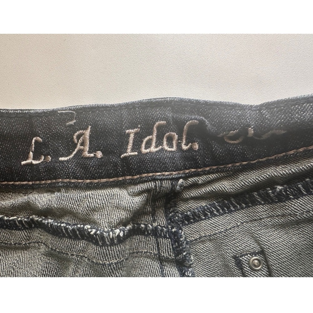 L.A. Idol Jeans Women's Size 7 Blue Denim Rhinestone Embellished Skinny‎ Pants - Picture 3 of 11
